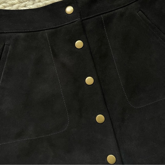 Madewell x Daryl K Black Suede Mini Skirt - Picture 4 of 7